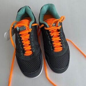 Fila Black and Neon Orange Athletic Shoes